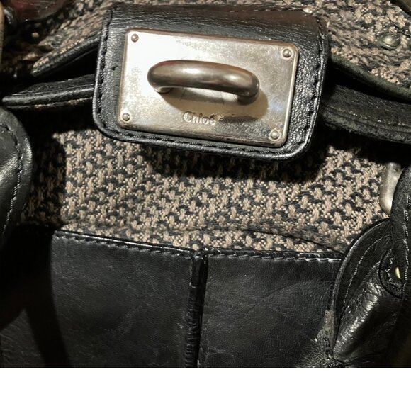 CHLOÉ PADDINGTON TWEED TOTE BAG AUTHENTIC VINTAGE - Picture 11 of 15
